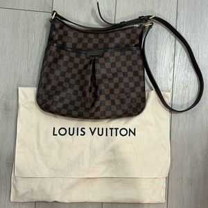 Louis Vuitton Bloomsbury PM Damier Ebene Crossbody Shoulder Bag Purse Handbag.